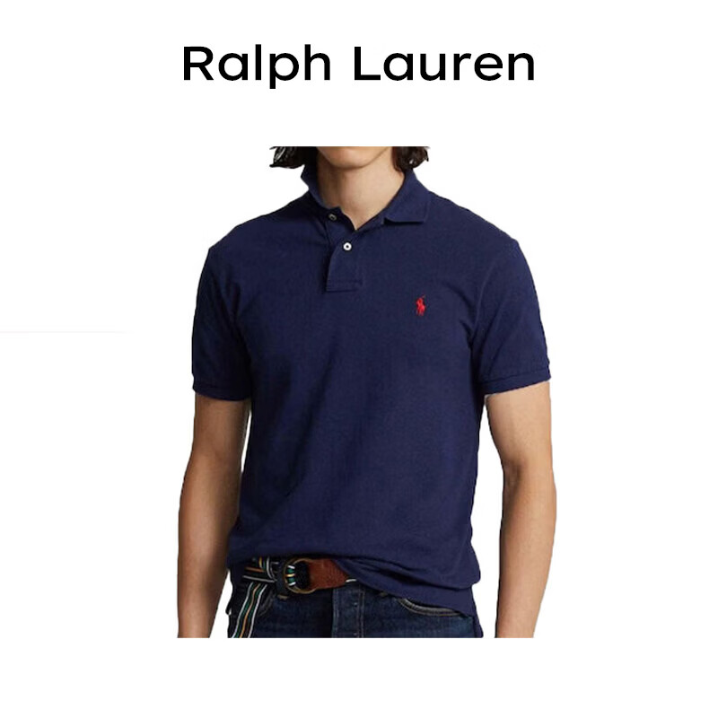 RALPH LAUREN 拉夫劳伦夏季新款潮流纯棉送男友父亲节礼物短袖t恤polo衫蓝色 M