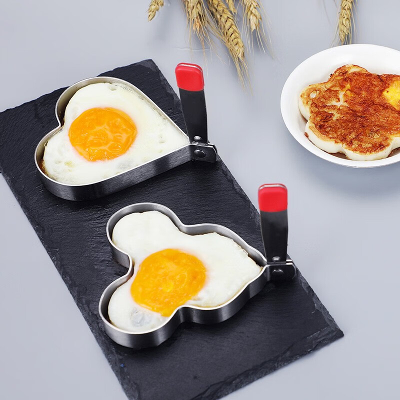 羽熠 煎蛋模具304不銹鋼荷包蛋煎雞蛋模具飯團(tuán)煎蛋器模型 2件套任意組合（下單留言即可）