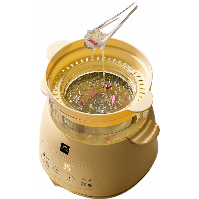 康寧（VISIONS）電燉鍋隔水燉家用全自動玻璃燕窩燉盅鮮燉煲湯燉湯鍋煮粥神器 一鍵泡發(fā)基礎(chǔ)款_無小燉盅 0L