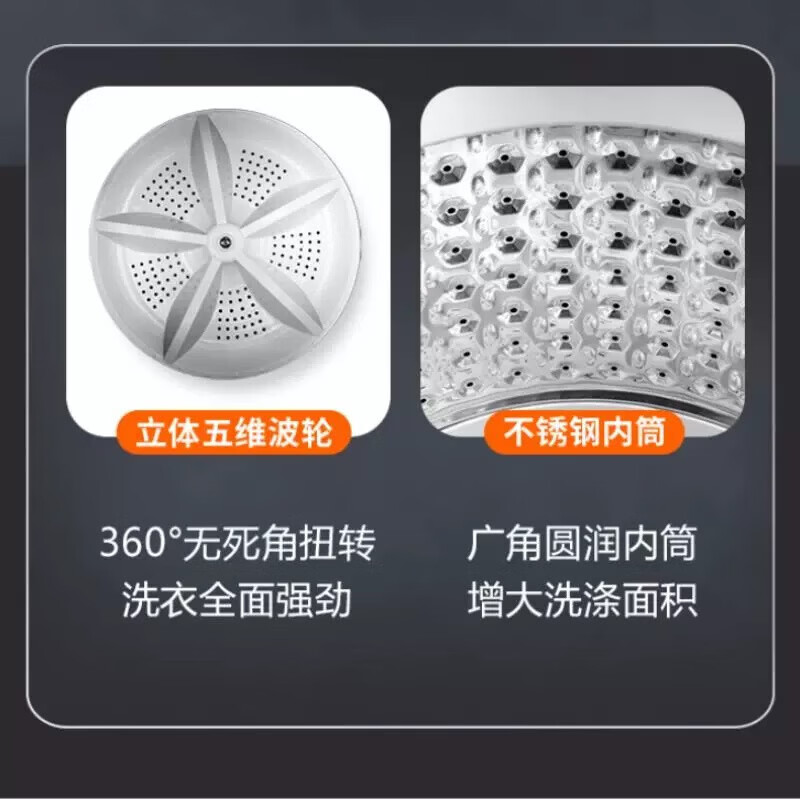 长红幸福号13公斤洗衣机全自动波轮洗衣机家用小型洗烘一体脱水甩干机大容量直排式出租屋宿舍公寓 10KG【蓝光抑菌+智能风干+强劲电机】 波轮