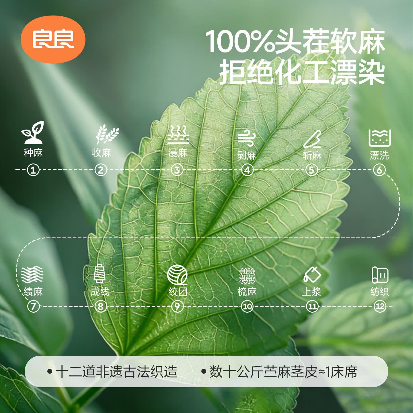 良良（liangliang）婴儿凉席纯苎麻幼儿园午睡抑菌防螨夏季床儿童凉席床(不含枕头) 新品-【100%苎麻】透气凉10A抑菌-新途 120*65cm