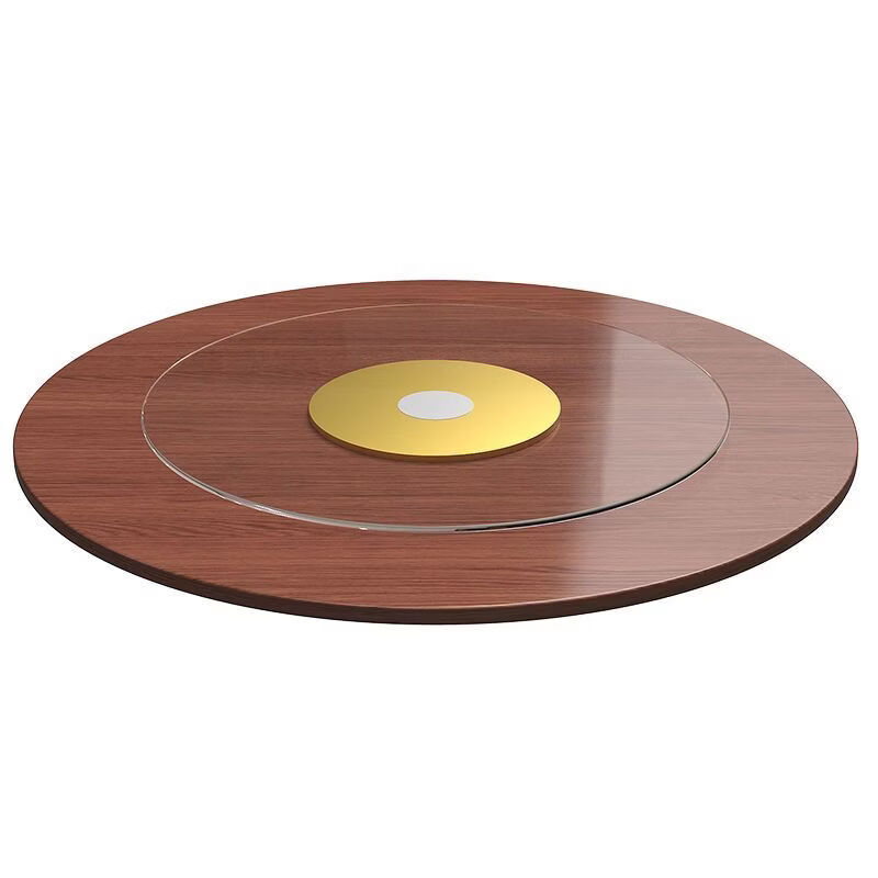 恩希仕带转盘圆形桌面餐桌 桃花芯实木圆桌面板 15人家用餐厅加厚大圆桌 桃花芯[桌面+实木转盘+桌架 1.8米 2.2CM厚度