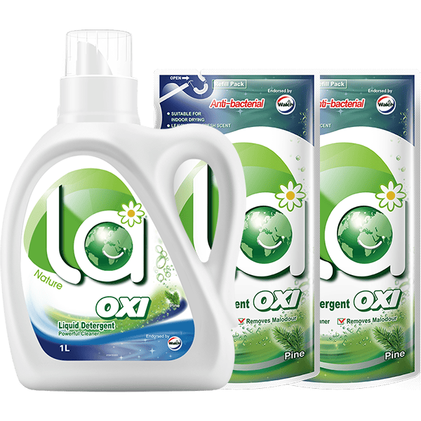 威露士la有氧洗衣液松木香4斤组合装（瓶1L+补充袋装500ml*2）除菌除螨