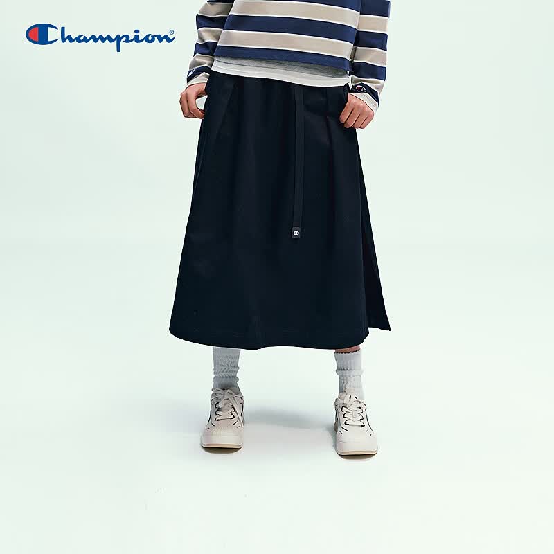 Champion冠军半身裙25夏季卡其a字秋季中长裙女美式风工装半裙 藏青色 M
