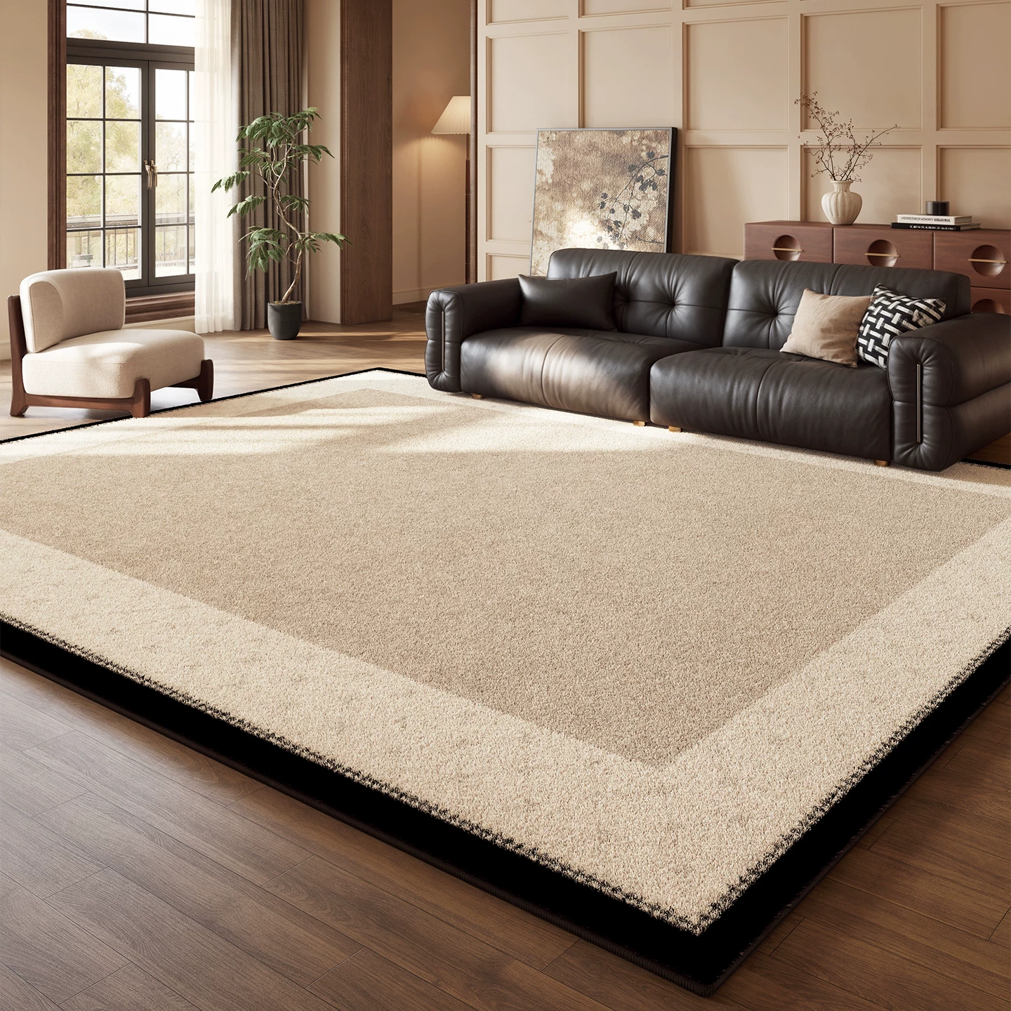 像素客厅地毯2025新款中古风免洗可擦加厚沙发地垫法式复古高级感防水 觉浅-26314 定制联系客服【不退不换】