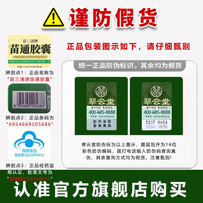 翠云堂苗三清牌苗通胶囊中老年人调节降血脂辅助改善胃肠道官方正品 10粒*6盒 【活动价/长期稳脂巩固装】官方正品