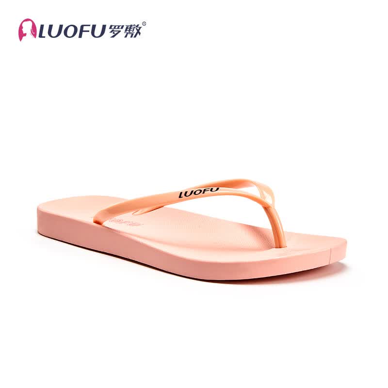 罗敷（Luo Fu）罗敷人字拖女夏可外穿黑时尚夹脚平底防滑洗澡沙滩情侣夹板凉拖鞋 黑色-女款经典款 39