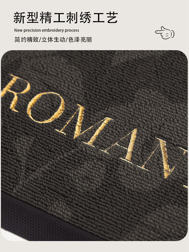 米黛蕾家用门口地垫进门高端大气入户灰色防滑轻奢脚耐脏免洗毯玄关 红色L-无字-激光雕刻入户垫 【定制尺寸请联系客服】