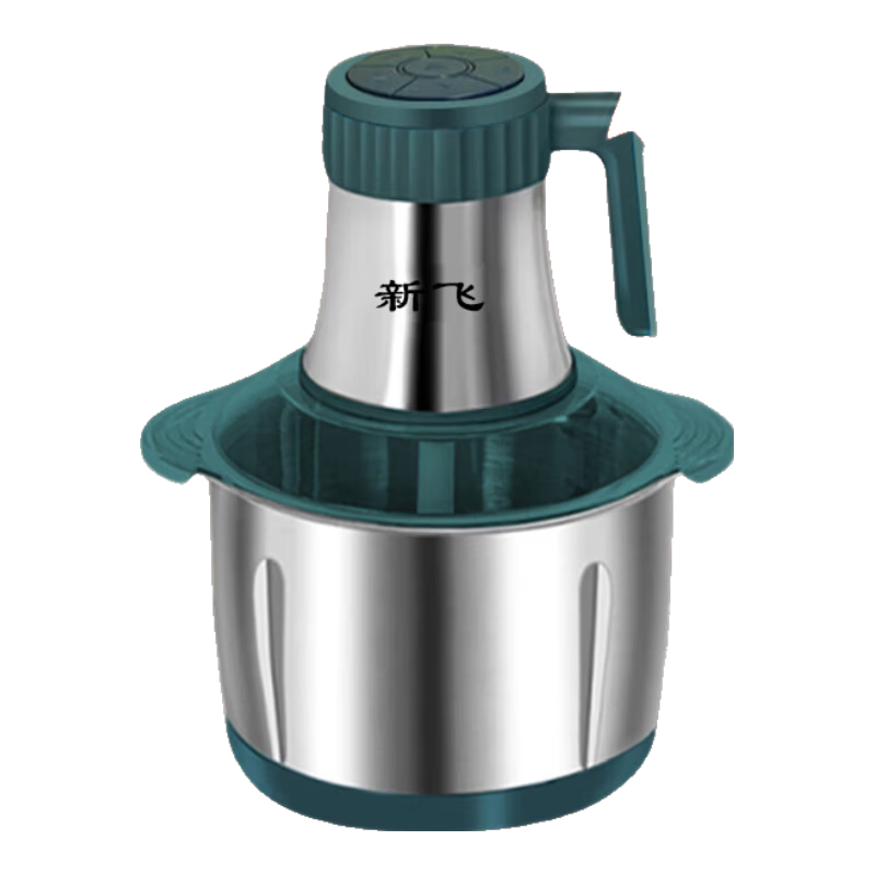 新飛【德國(guó)品質(zhì)】絞肉機(jī)家用電動(dòng)絞餡機(jī)商用大容量碎肉打肉機(jī)嬰兒輔食機(jī)多功能料理機(jī)攪餡攪菜攪肉機(jī) 旗艦不銹鋼款 5L 【二把6葉精鋼刀】