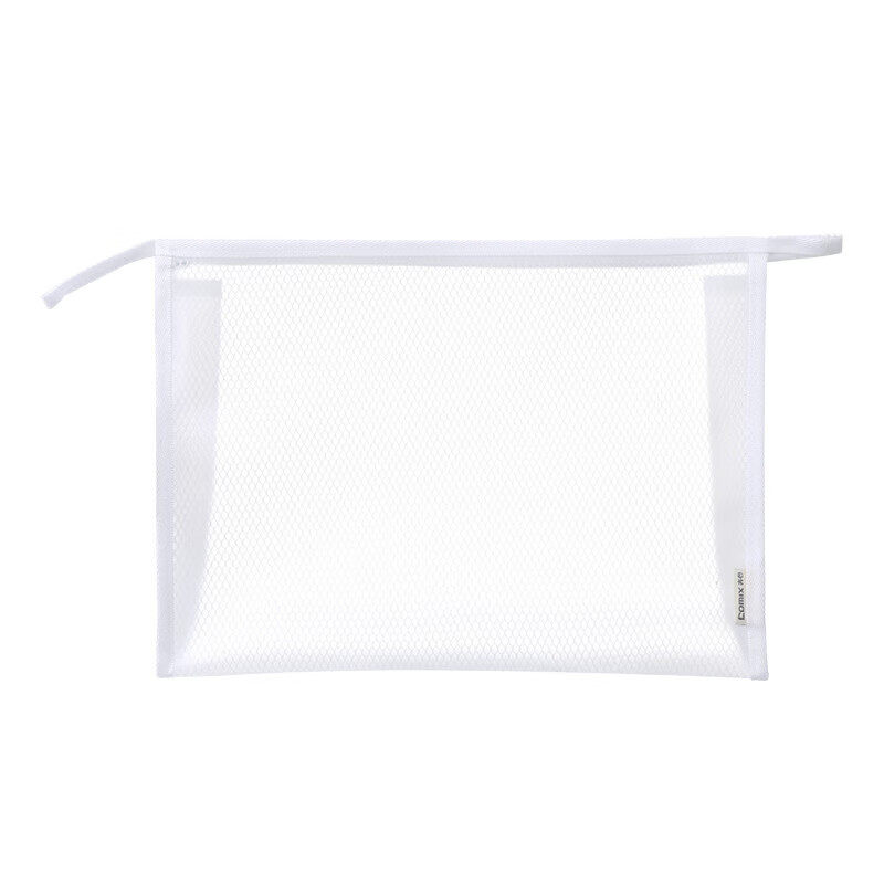 齐心（COMIX）加厚立体透明拉链袋大容量文件袋 学生试卷资料科目收纳袋 外出随身物品携带洗漱包 【大容量收纳】1只 防水耐磨 A5白