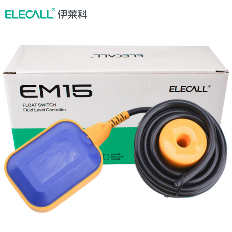 伊莱科(ELECALL)浮球开关水塔水箱水泵自动水位液位控制器浮球阀EM15-2 3米 方形