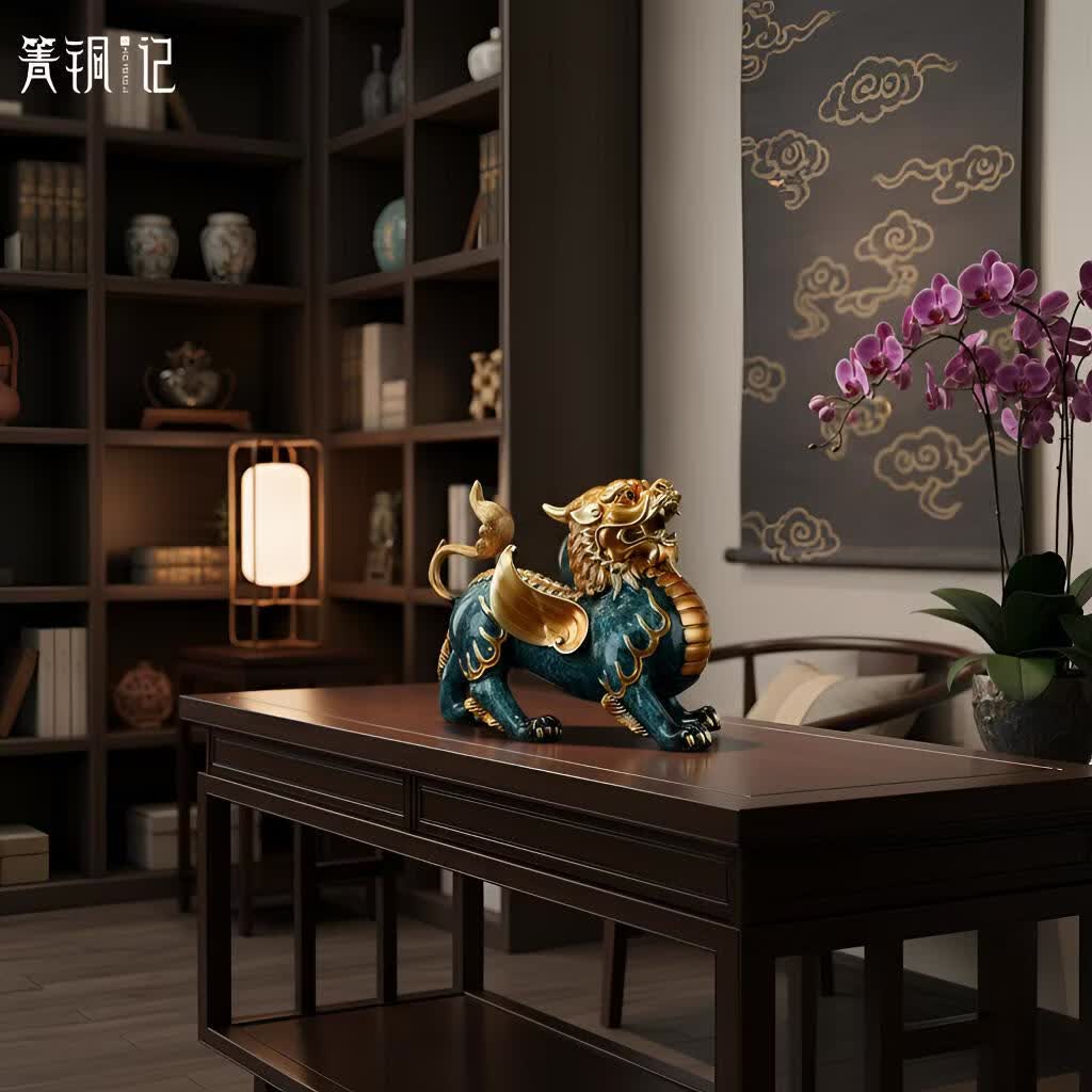 箐铜记全铜飞天貔貅摆件 一对装 客厅办公室招财镇宅开业礼品 飞天霸王貔貅 大号一对::  长*37*宽22*高27cm