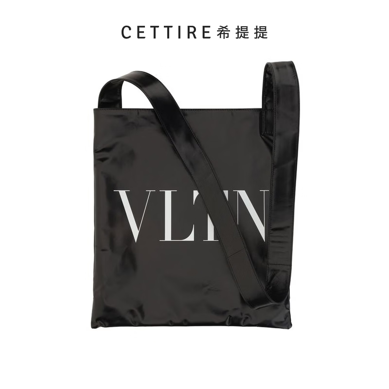 Valentino VLTN 徽標印花手提包 黑色 均碼