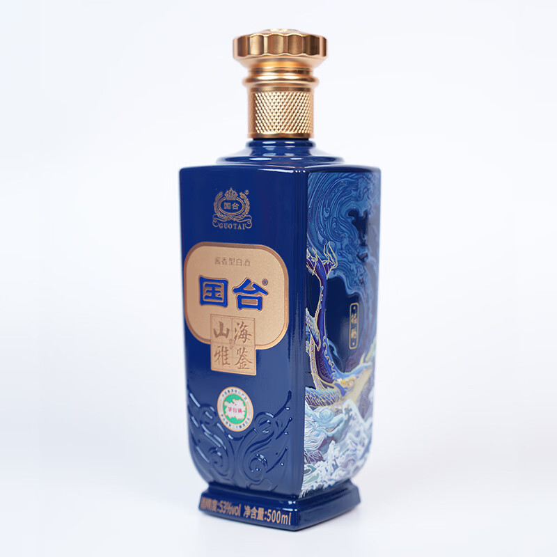 国台 山海雅鉴酱香型白酒 53度 送礼收藏摆柜自饮酱酒 53度 500mL 1瓶 单瓶装