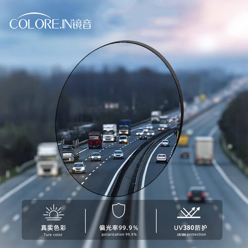 蔡司（ZEISS）镜片可选近视墨镜男女款太阳镜可配带度数偏光镜防紫外线开车驾驶 223432-黑框偏光灰 定制colorein镜片1.60【0-600度】