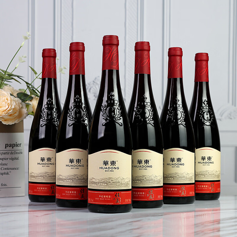 华东(HUADONG)精制 佳美干红葡萄酒 聚会宴请 微醺红酒 整箱装 750ml*6瓶 750ml*6瓶整箱