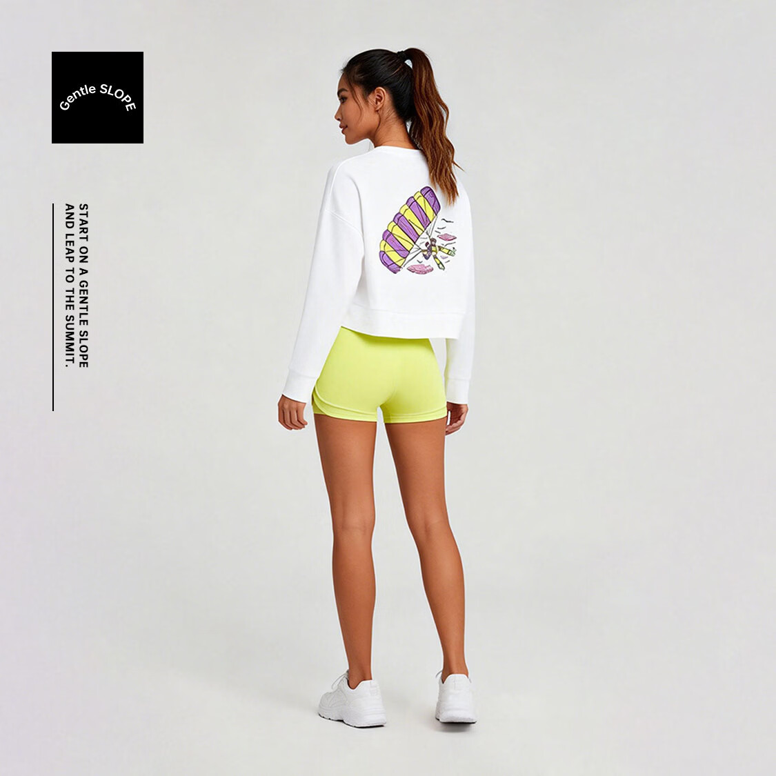 缓坡俱乐部 户外运动卫衣女 原创飞伞印花 空气层 轻柔透气速干 徒步露营 极地白 XL(175/96A) 京东折扣/优惠券