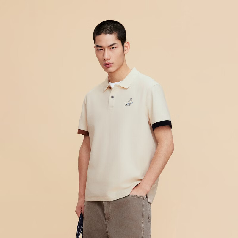 杰克·琼斯(JACK&JONES)【轻松海鸥系列】26年夏季polo衫男【凉感】休闲翻领短袖t恤男装 A42奶白 M (175)