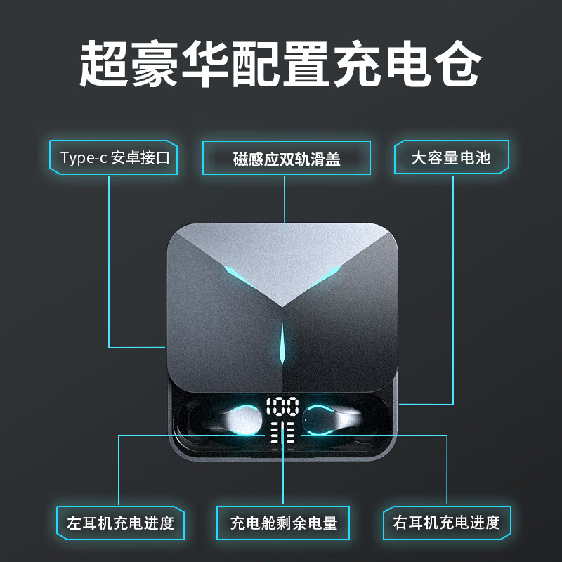 异能者联想生态TG01真无线蓝牙耳机超长续航低延迟2025新款电竞游戏降噪运动电脑入耳式听声辨位通用 冰蓝色旗舰版【15小时超长续航】