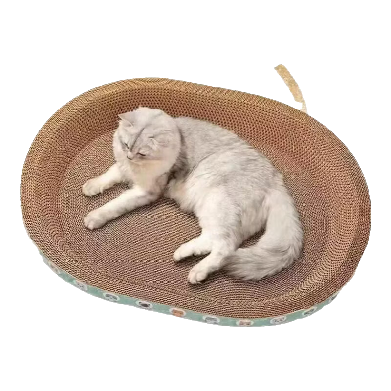 猫抓板磨爪耐抓耐磨不掉屑猫窝一体撕不烂特大号圆形椭圆加厚加密 巨无霸椭圆形63*40（适合30斤内猫咪） 下单送猫薄荷