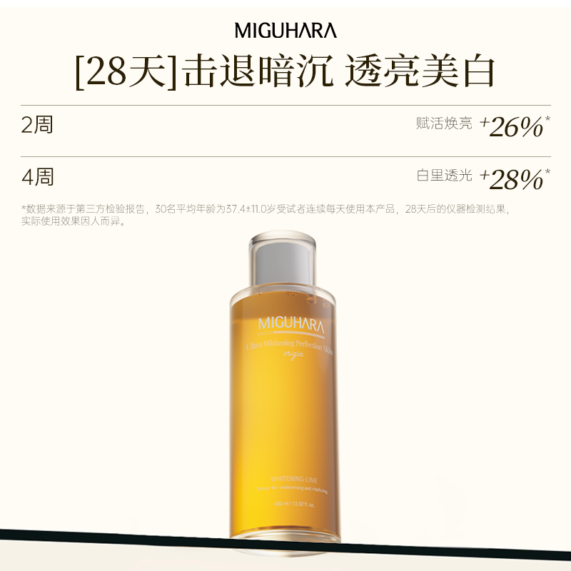 咪咕哈啦（MIGUHARA）爽肤水湿敷水美白淡斑去黄提亮补水喷雾400ml新年礼物 【明星单品】美白湿敷水400ml