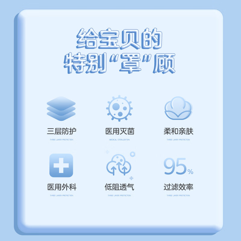 美仕康儿童款多花色独立包装医用外科口罩灭菌级轻薄透气医疗防护口罩 印花狗100只