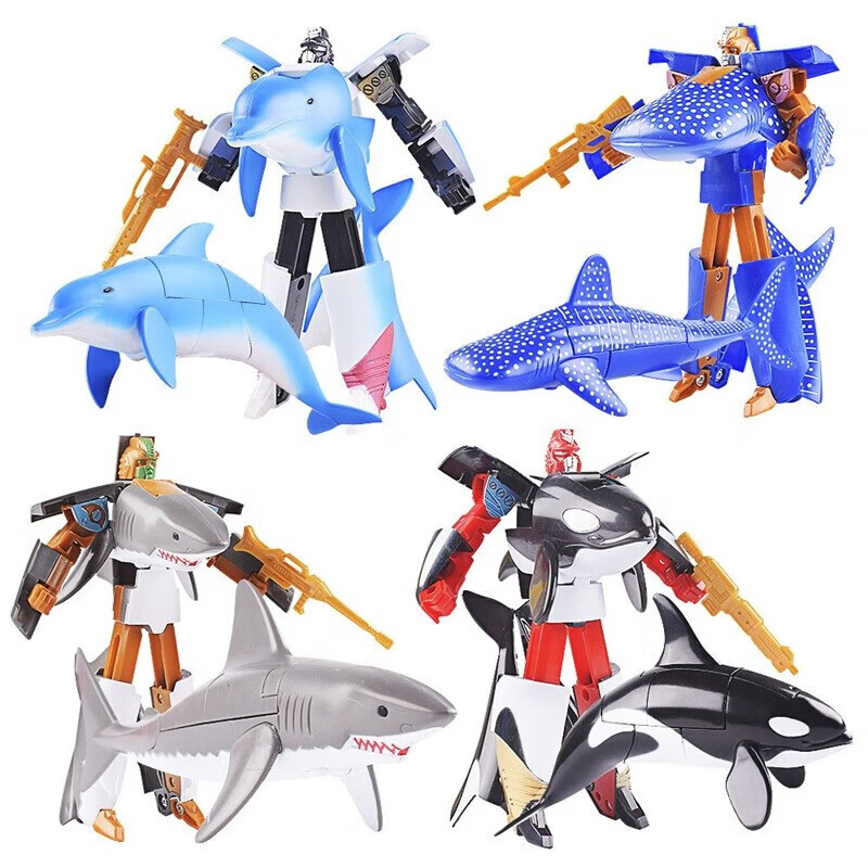 卡佰索机战奇兵鲨鱼鲸鲨虎鲸海豚变形机器人模型金刚正品保障 海豚