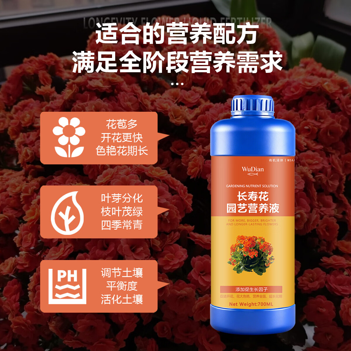 长寿花专用营养液促花肥长寿花专用肥料盆栽花肥催花开花肥专用肥 长寿花园艺营养液1100ml