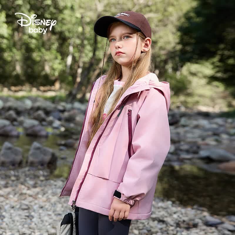 迪士尼（Disney）男女童加绒棉服儿童加厚外套2026秋冬款儿童上衣童装洋气时尚衣服 浅粉 160 身高155-160cm体重85-100斤