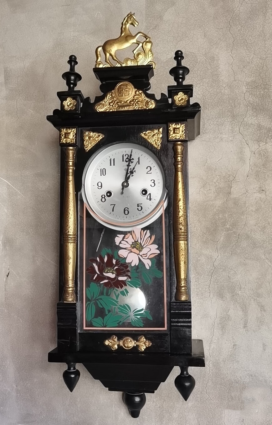 abdt老物件怀旧农村老式挂钟老式机械挂钟表摆件农家乐民俗复古装饰品