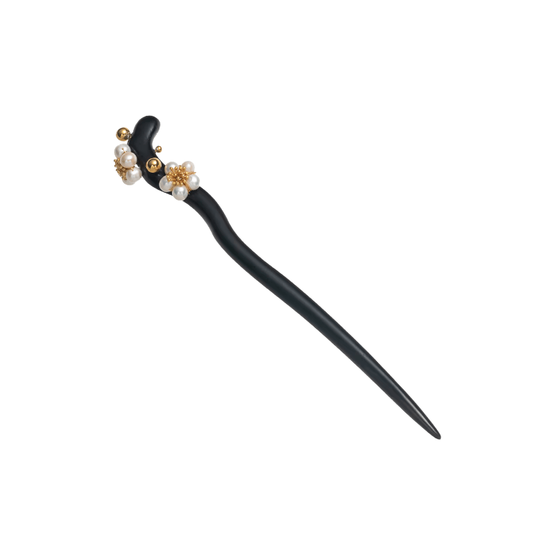 奇美拉黑檀木珍珠發(fā)簪女新中式盤發(fā)簪子發(fā)飾漢服頭飾配飾旗袍情人節(jié)禮物 檀木色