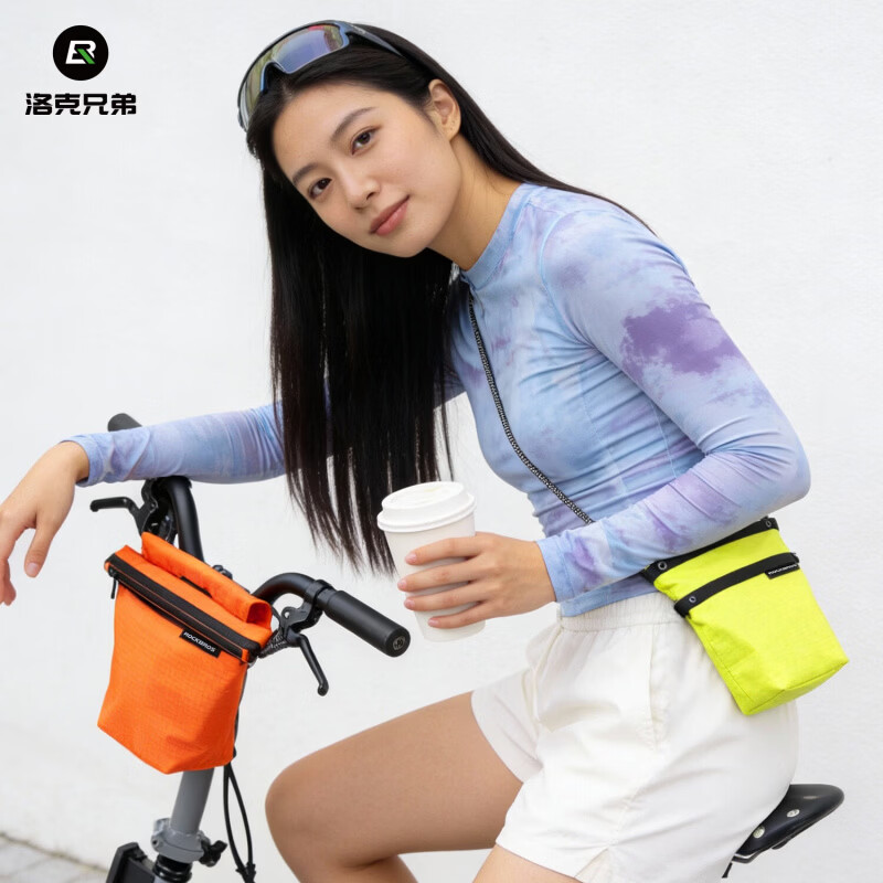 洛克兄弟(ROCKBROS)自行车包折叠车前包车把包防泼水城市通勤户外骑行斜挎包 熔岩橙