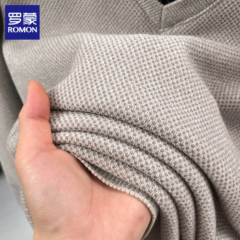 罗蒙（ROMON）仿雪貂绒加绒假两件毛衣男2025冬季新款保暖衬衫领男士针织打底衫 灰色 XL (建议体重135-150斤)