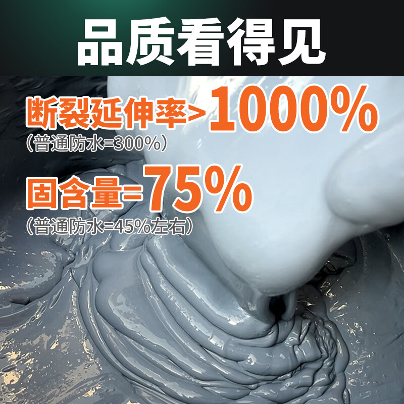 科顺6合1超耐型防水涂料隔热屋顶漏水外墙渗水防水补漏材料耐候防水胶 灰色 【10斤】约刷5平方1遍