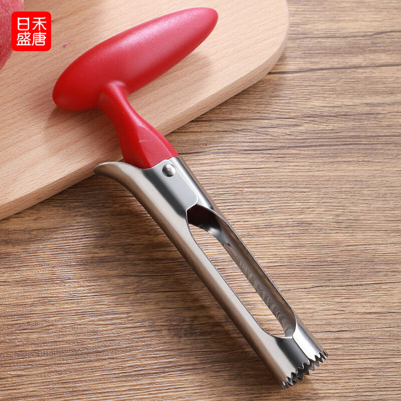 日禾盛唐不锈钢去梨核器苹果梨子雪梨挖取去梨芯烤梨去核水果去芯器家用 【红色】1个