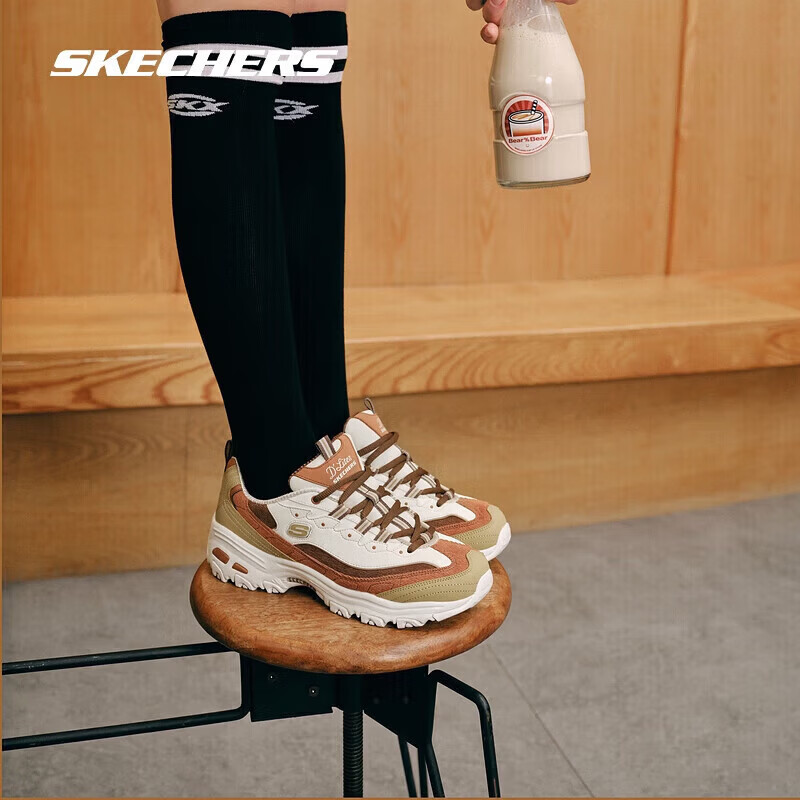 斯凯奇（Skechers）奶茶熊2代丨男女同款春夏老爹鞋潮流复古增高保暖熊猫鞋休闲鞋 【女款】枫糖拿铁/TPNT 36