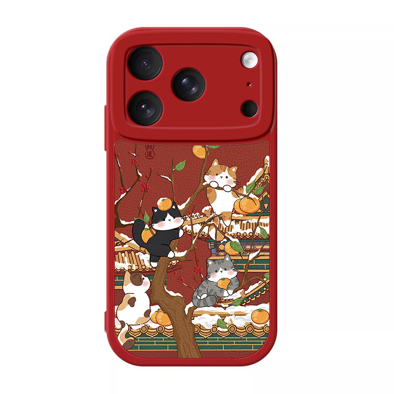 东途者适用iPhone17promax手机壳新年款国潮熊猫中国风苹果17高端彩绘小羊皮硅胶女款软壳镜头全包保护壳 iPhone17【白色-故宫如意熊猫】