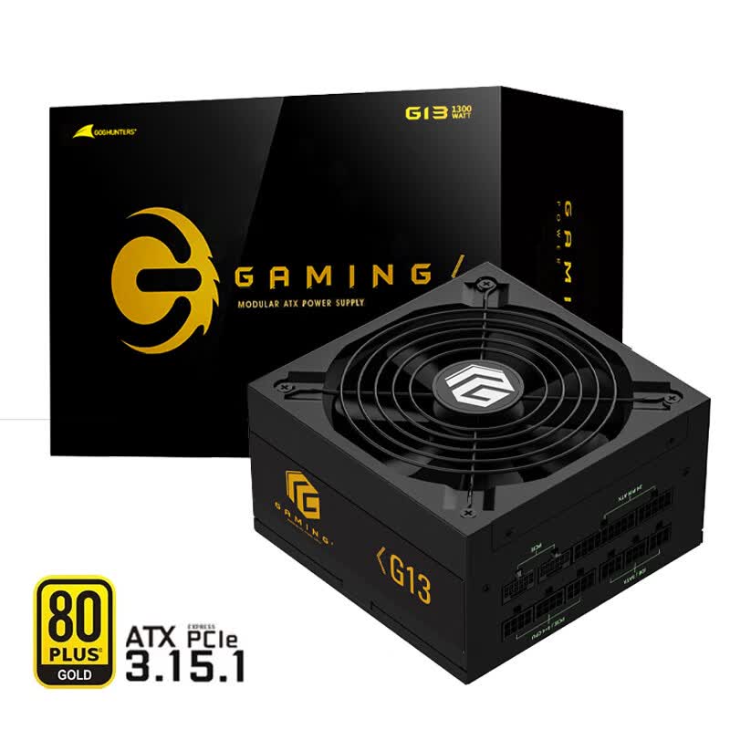 长城（Great Wall）猎金GAMING系列80PLUS金牌全模组全电压机箱主机台式机电脑电源 ATX3.1 G13 1300W金牌 黑 日系电容