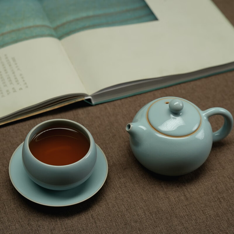汝誉天下汝窑茶具茶杯主人杯禅定杯河南非遗汝州汝瓷手工天青冰裂开片可养 禅定杯100ml