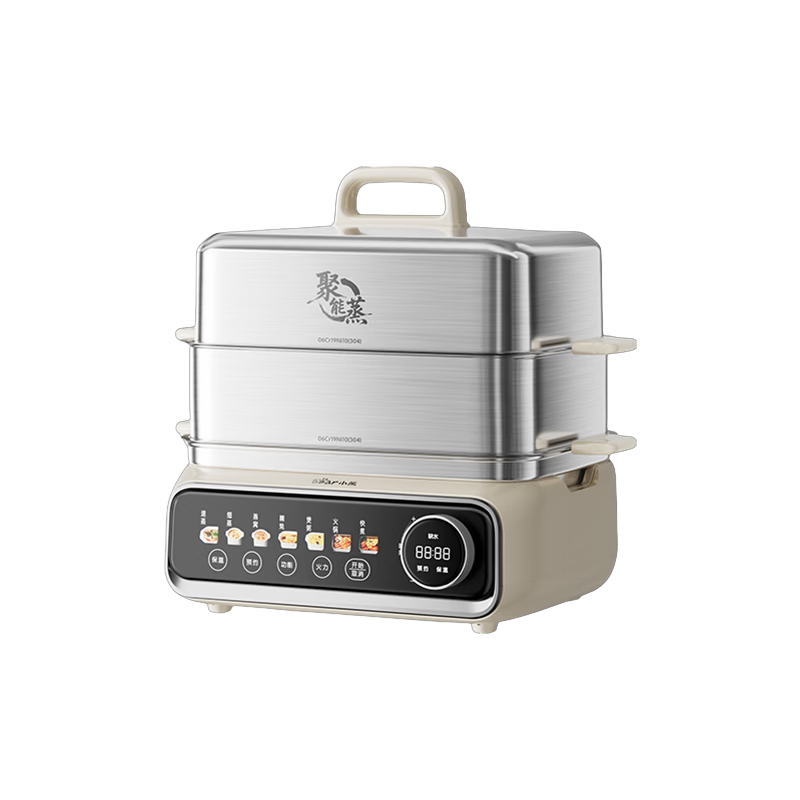 小熊（Bear）小食光电蒸锅 炖蒸煮一体自动断电不锈钢2层蒸锅家用3-4人 分体式18L大容量多功能锅 DZG-RA8N5