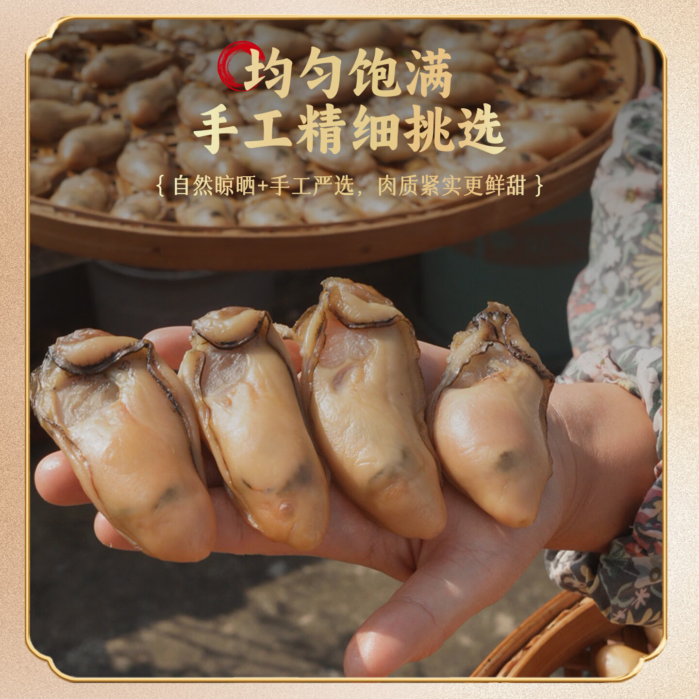 燕归农【臻品特大金蚝】蚝农自晒 传统工艺 无抽油无添加 6成干 生鲜 金蚝20~23头/斤(半斤10~12只) 一斤(250克*2盒)