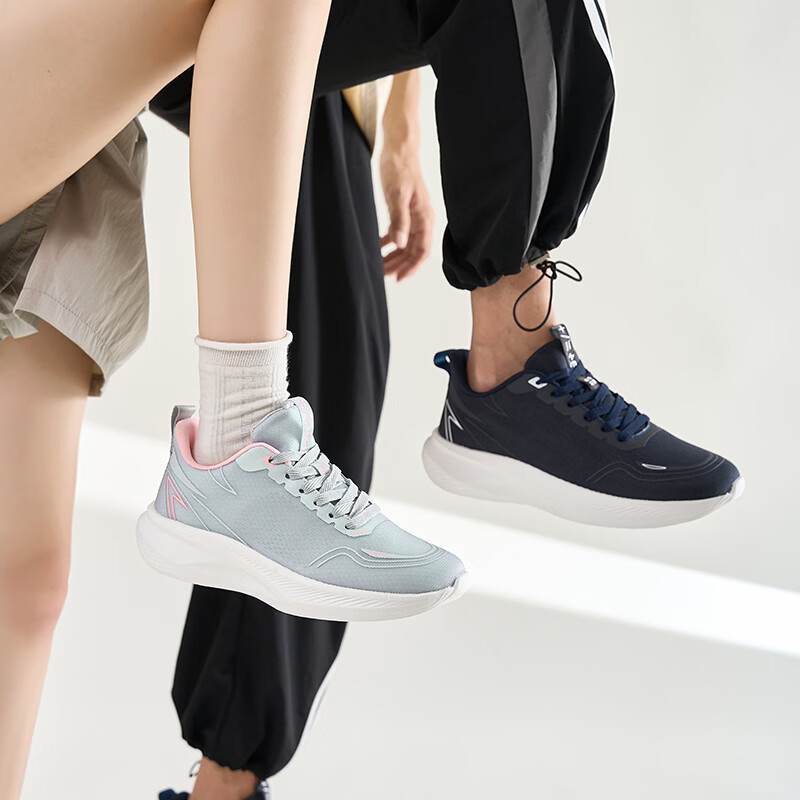 真维斯网面鞋男款女款新款运动鞋四季户外透气减震男鞋跑步鞋 黑白/男女款 36