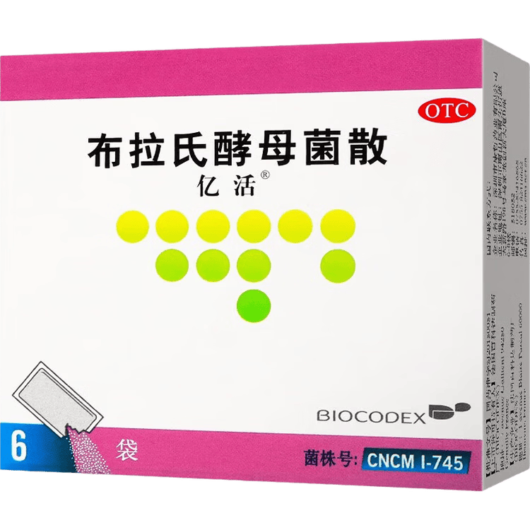 [原研进口】亿活布拉氏酵母菌散0.25g*6袋用于治疗成人和儿童腹泻，及肠道菌群失调所引起的腹泻症状;