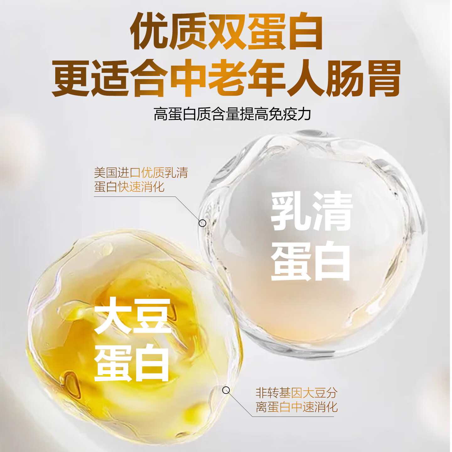 康为首 老年人蛋白粉增强免疫力补充营养 动植物双蛋白粉大豆卵磷脂 中老年无糖型蛋白质粉 400g*1罐