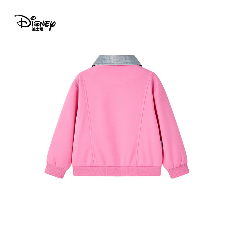 迪士尼(Disney)童装女童外套2026春款新款中大童女孩蝴蝶结装饰翻领休闲夹克上衣 玫粉色 160 【建议身高155-160cm,体重85-100斤】