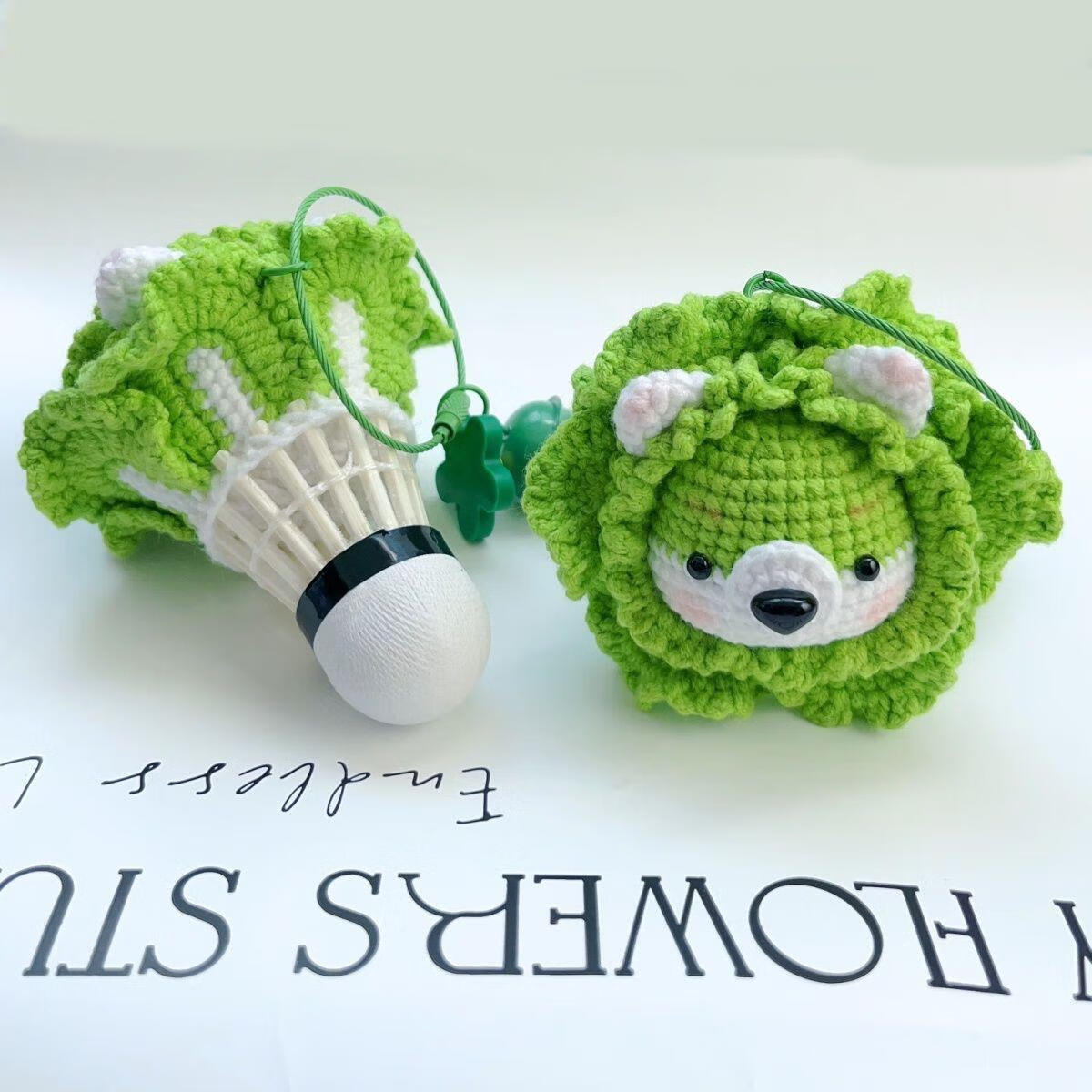 无聊解闷手工diy打发时间编织玩偶菜狗羽毛球挂件毛线钩针材料包 羽毛