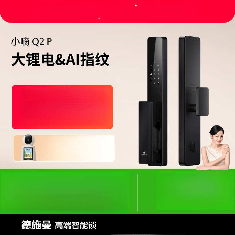 德施曼 DESSMANN全自动智能门锁密码锁指纹锁电子锁小嘀Q2P Q2P星爵黑