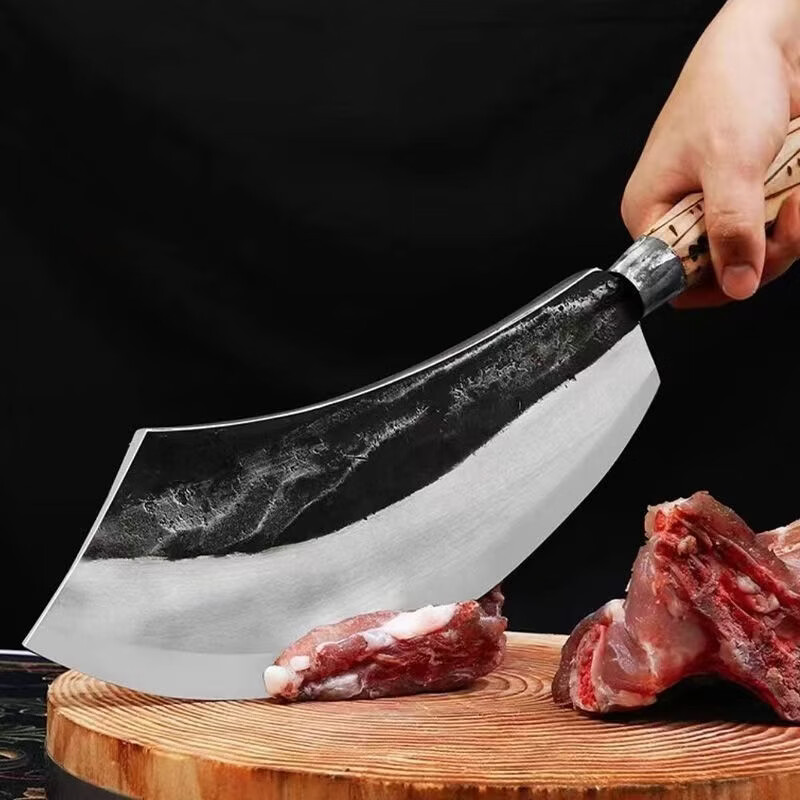 屠夫专用斩骨刀斩骨刀手工锻打斩骨刀砍骨头刀剁骨刀老式砍骨刀 分割刀-【斩骨搭档-锋利不累手】