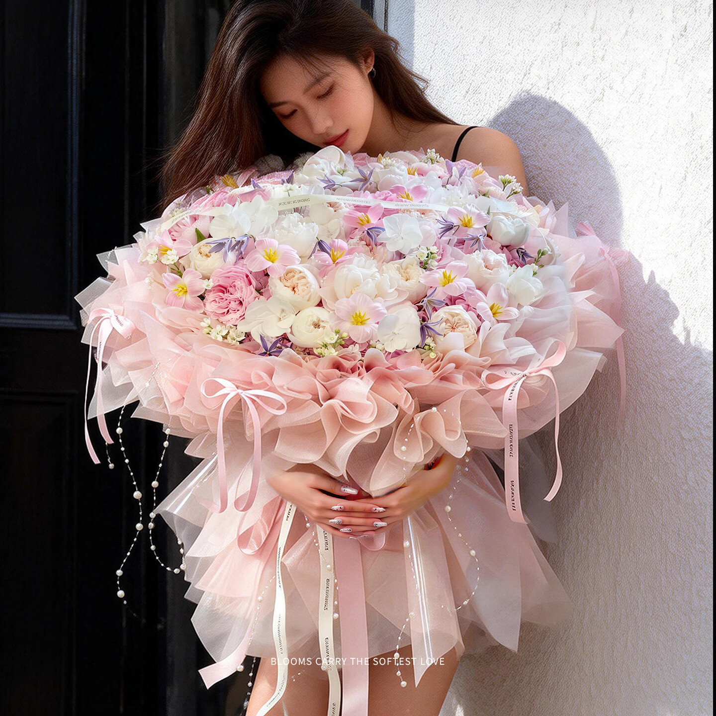 花時間碎冰藍玫瑰花干花束永生花仿真花送女朋友表白高級氛圍感生日禮物 52朵粉紫調(diào)混搭花-抱抱桶-無玩偶