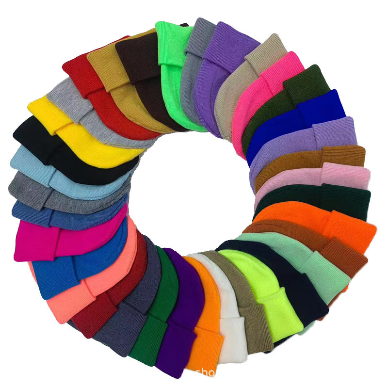 【精选优选】热销针织帽秋冬光板纯色保暖毛线帽子款糖果色冷帽 桂圆黄 均码